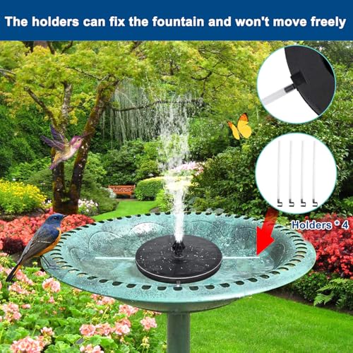 Bird Bath with Solar Fountain, 20in Green Bowl for Outside Garden Yard Lawn | 100% Solar Auto-start Pump, 6 Spray Nozzles, Rustproof Plastic, Holds 1.58gal Water, Attracts Birds & Butterflies, 28in Tall - color: Green Bird Bath
