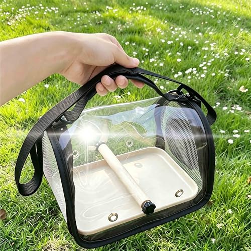 Bird Carrier Backpack with Breathable Mesh Windows, Portable Parrot Travel Cage with Perch and Removable Tray, Hands Free Small Bird Carrier Bag for Vet Visits, Hiking, Travel and Outdoor Use - color: Black