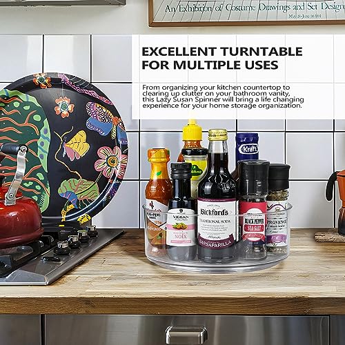 Refrigerator Lazy Susan, Round Clear Turntable Organizer, Lazy Susan | Lazy Susan Organizer, Plastic 360 Degree Rotating Lazy Susan for Fridge, Food Storage Container for Kitchen,1pcs - size: 1 Pack