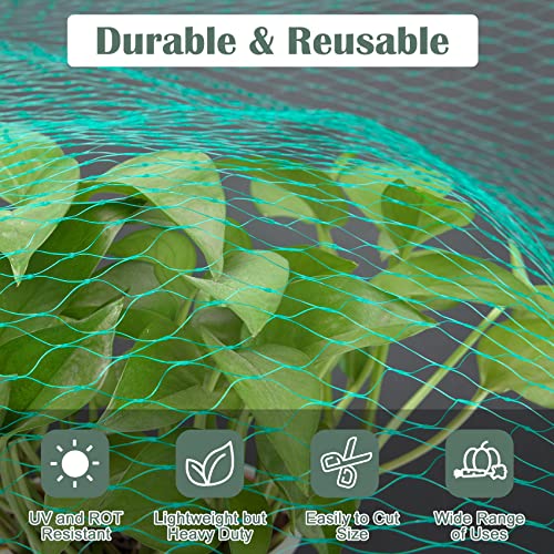 Unves Garden Netting, 13 x 33 FT Heavy Duty Bird Net, Green | Fruit Tree Net Covers for Seedlings Plants, Vegetables Protection - color: Green, size: 13 x 33 Ft