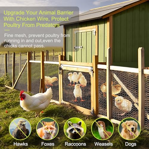 Chicken Wire Fencing, 16.5 Inch x 138 Inch Chicken Wire Mesh for Garden | 24 Rifny 1 Inch Mesh, Hexagonal Galvanized Metal Poultry Wire Netting Roll, for Chicken Coop Rabbit Dogs Plant Barrier - size: 16.5 x 138 Inches-1 Inch Mesh
