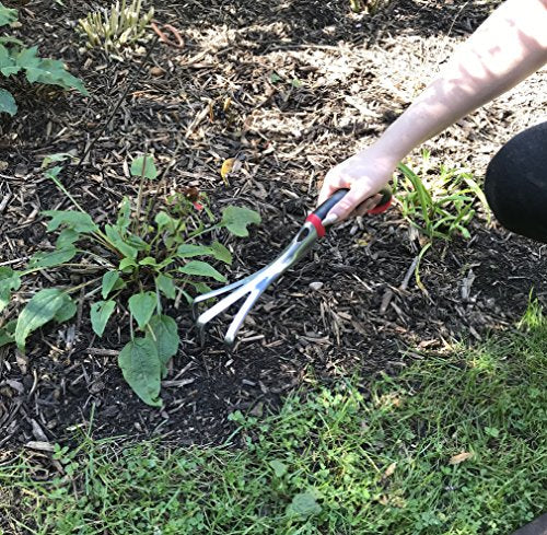 Radius Garden 10311 Ergonomic Aluminum Hand Cultivator, Red - style: Cultivator