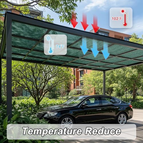 SUNNY GUARD Sun Shade Cloth, 6.5 x 10 FT Green HDPE Mesh | 65-75% Breathable shade cover creates a cooler space for plants, vegetables, greenhouses, patios, chicken coops, and kennels - color: 70 SHADE-GREEN, size: 6.5 FT x 10 FT