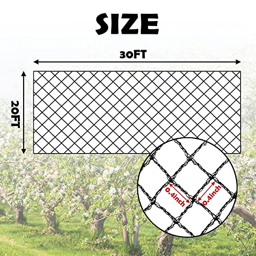 Bird Netting 20x30 Ft, 1/2In Mesh Garden Bird Netting, Fruit Tree Netting | Heavy Duty Woven Mesh Garden Netting, Pest Barrier for Plants & Blueberry, Animal Mesh Fence Against Birds, Deer, Poultry - size: 20x30ft-1/2in mesh