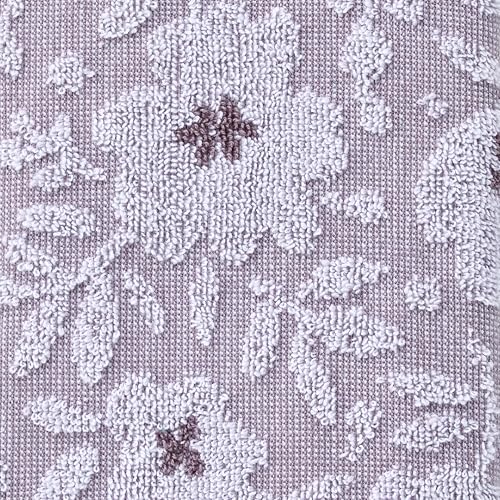 SKL Home Floral Jacquard 100% Cotton 2pc Hand Towel Set, Reversible & Decorative for Bath/Kitchen/Bar & Gift, Lavender - color: Floral Jacquard, Lavender