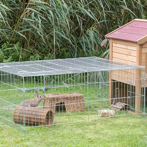 Trixie Rabbit Cage - 34 cu. ft., Outdoor Pen Extends Rabbit Hutch and Chicken Coops, Ideal for Small Animals, Bunny, Guinea Pigs, Chickens - size: 34 cu. ft.