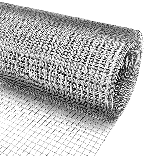 Hardware Cloth 20'' x 20' 1/4 in Galvanized Wire Mesh Roll (23 GA) Chicken Wire Fence Roll for Chicken Pen/coop Fences, Screen mesh, Rabbit/Snake Fences, Poultry enclosures, Handicraft Making, etc. - size: 20In x 20Ft