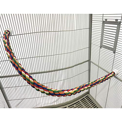 34 Inch Flex Rope (Large) - Bendable Fun Climbing Perch Cage Accessory Toy - Sugar Gliders, Squirrels, Degus, Marmosets, Monkeys, Parrots, Birds, Rats & Other Small Animals - size: Large