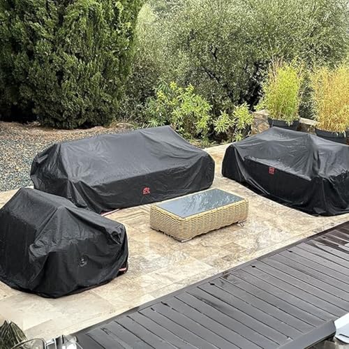 Patio Sofa Cover, Outdoor Heavy Duty Durable UV Water Resistant Anti-Fading Multi-Person Sofa Cover with 2 Upgrade Air Vents and 2 Buckles, Black, 72" W x 37" D x 35" H - size: 72"W x 37"D x 35"H