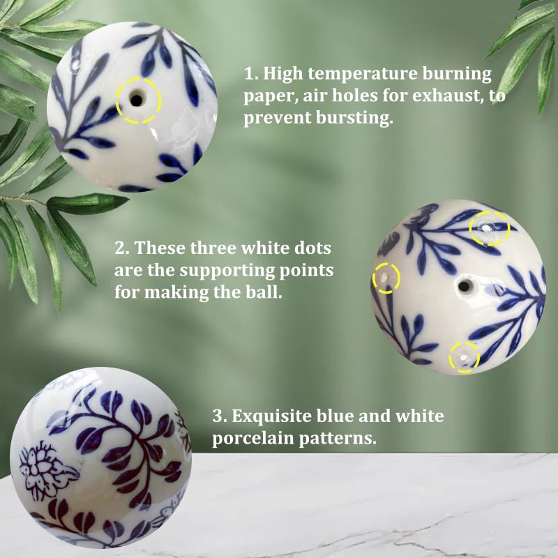 6pcs/Set Handcrafted Blue & White Ceramic Easter Eggs - Artisanal Decor for Home, Living Room & Office - Festive 6cm*4cm Accent Pieces - Perfect Mothers Day & Spring Easter Gifts (B) - size: G