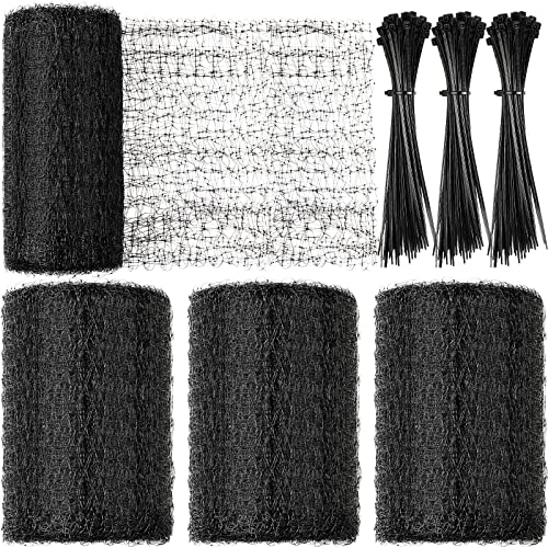 Woanger 3 Pack Deer Fence Netting Bird Netting Garden Net with 150 Pcs Cable Ties for Bird Protect Plants, Vegetables Against Birds Fruit Trees Deer Squirrel Rabbit and Other Animals (Black,7x100 ft) - color: Black