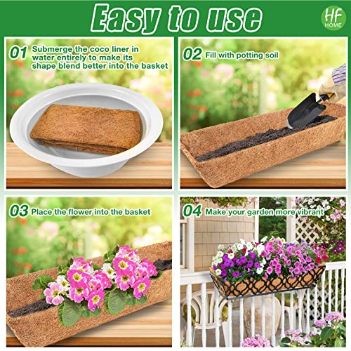 HFHOME 2Pcs 30" Trough Coco Fiber Replacement Liner, Natural 30 inches Window Deck Coco Replacement Liner for Window Box - size: 30in