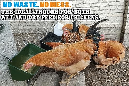 Chicken Feeder Waterer, Goat Feeder - 2 Pack, 5.5 Quart, for Goats Chickens Duck Sheeple Dogs Piglets Deers Gooses, Turkeys, Goat Supplies(Appearance Patent Product) - color: Green