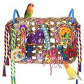 Bird Toys, Bird Foraging Shredding Toys for Parrot Parakeet Seagrass Woven Mat Chew Toys Hanging Hammock Toy for Lovebirds, Conures, Cockatiel, Finch and Small Birds (Hammock Wall) - style: Hammock Wall
