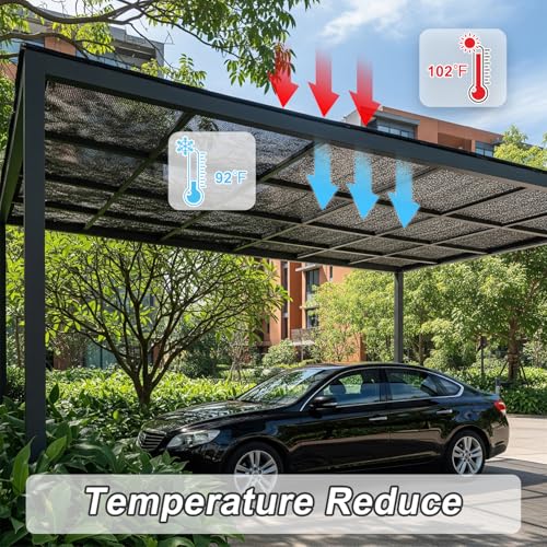 SUNNY GUARD Sun Shade Cloth, 8 x 16 FT Black HDPE Mesh | 35-45% Breathable shade cover creates a cooler space for plants, vegetables, greenhouses, patios, chicken coops, and kennels - color: 40 SHADE-BLACK, size: 8 FT x 16 FT