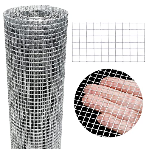 Hardware Cloth 8'' x 20' 1/4 in Galvanized Wire Mesh Roll (23 GA) Chicken Wire Fence Roll for Chicken Pen/coop Fences, Screen mesh, Rabbit/Snake Fences, Poultry enclosures, Handicraft Making, etc. - size: 8In x 20Ft