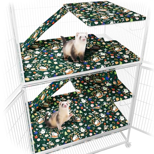 Ferret Cage Liner for Ferret Nation & Critter Nation Cage | Washable Bedding, Leakproof Cage Accessories for Ferrets, Chinchillas, Rats & Other Small Animals(Double Unit Combo) - size: Double Unit Combo