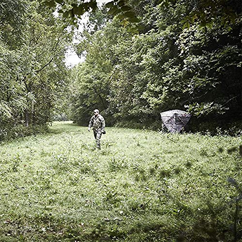 AMERISTEP Element Hub-Style Durable Noise-Free Hunting Ground Blind with Shoot-Through Mesh Windows & Gun Ports | 3 Hunters Concealment | Mossy Oak Break Up Country Camo | Easy Setup & Takedown
