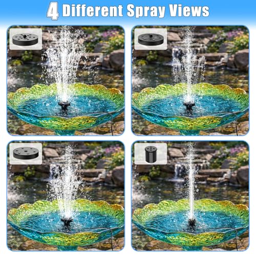 Yeomi Solar Pump for Fountain, 1.8W Outdoor Solar Water Pump with Separate Solar Panel & 9.84Ft Cable, Built-in Filter, Solar Water Fountain for Garden Patio Pond Decoration - color: 1.8w Solar Fountain Pump Kit