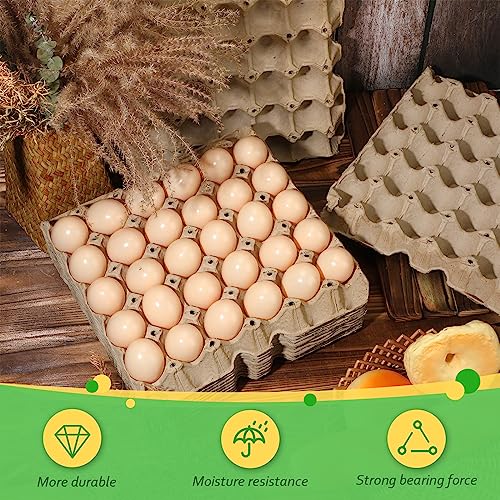 Estune 120 Pack Egg Cartons Crates 30 Cell Pulp Fiber Egg Flats Reusable Stackable Cardboard Tray for Home Storing Packing Roach Colony Soundproofing