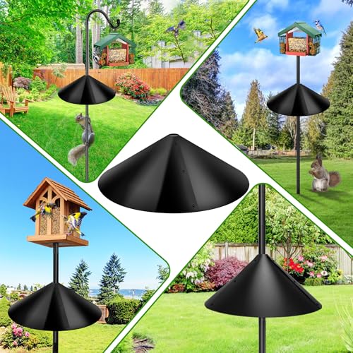 PP Squirrel Proof Baffle, Pole Mount Squirrel Guard Stopper for Outdoors Bird Feeder Pole - (Black, 16inch,1 Pack) - size: 16IN-1Set