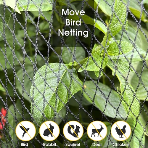 Bird Netting for Garden Protection, RIFNY Anti Bird Mesh Garden Netting | 7.5 x 65FT Heavy Duty Netting with Staples for Vegetable, Fruit Trees & Other Plant, Lasting Against Deer Squirrel Poultry - size: 7.5FT x 65 FT