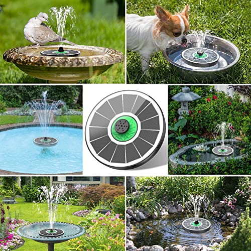 Yzert Solar Fountain for Bird Bath Glass - No Battery, 3.5W Solar Bird Bath Fountains Green Flower with 4 Fixed Rods & 7 Nozzles, Solar Powered Water Fountain for Outdoor, Pond, Pool, Garden - color: White