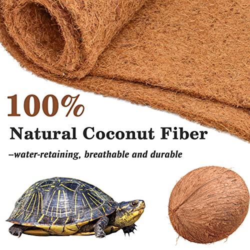 3 Rolls Reptile Carpet 16x36 Inch Coconut Fiber Mat for Tank Bedding | Natural Coconut Fiber Reptile Carpet Liner Flooring, Absorbent & Reusable For Bearded Dragons, Tortoises, Lizards & Geckos - size: 3 Pcs (16X36in)
