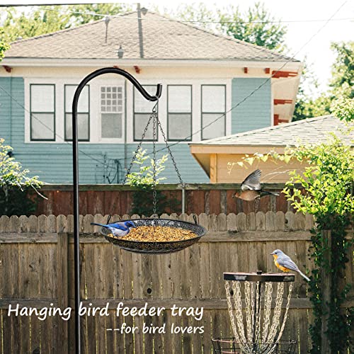 CQAIRIOU Premium Hanging Bird Feeder Tray(2 Set),Size 11.8” Large Platform Bird Feeder Metal Mesh Tray,Wild Bird Feeder for Outside Hanging Seed Platform,Combinable Style to Double Layer - size: 2 Sets Hanging Bird Feeder Tray