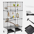 Lightweight Bird Cage with Removable Tray and Adjustable Perch – Portable Small Animal Cage with Single Lockable Door, Easy to Clean & Move for Parakeets, Cockatiels, Parrots, and Finches-L
