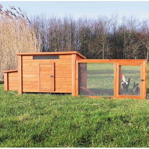 Trixie Natura Chicken Outdoor Run with Mesh-Covered Top, Extension for Natura Chicken Coops (55960, 55962, 55963, 55964), up to 2 Chickens (Standard Size) or 4 Bantams