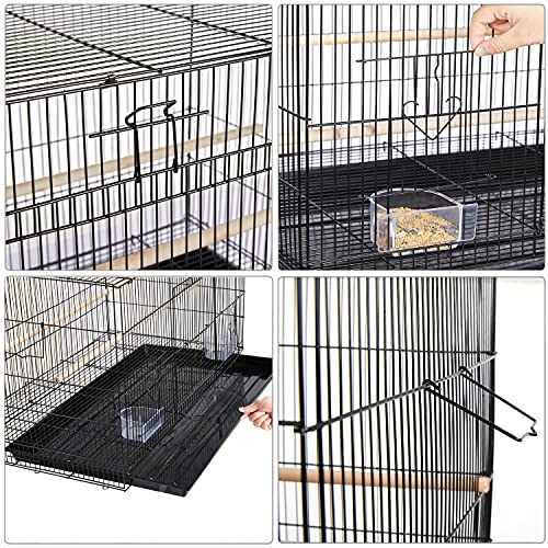 Yaheetech Pack of 2 Stackable Rectangle Breeding Flight Parakeet Bird Cage for Finches Budgies Cockatiels Conures Lovebirds Canaries Parrots w/Slide-Out Tray