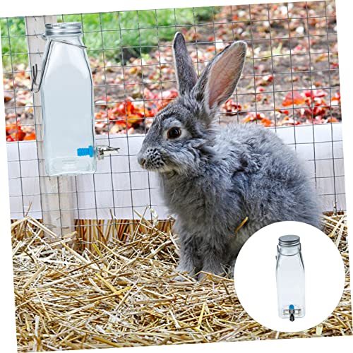 Kisangel Rabbit Water Bottle Hanging Water Feeder 2-Pack Small Pet Dispenser for Rabbits Hamsters Chinchillas with Hooks 6.49 X 2.16 X 2.16 in
