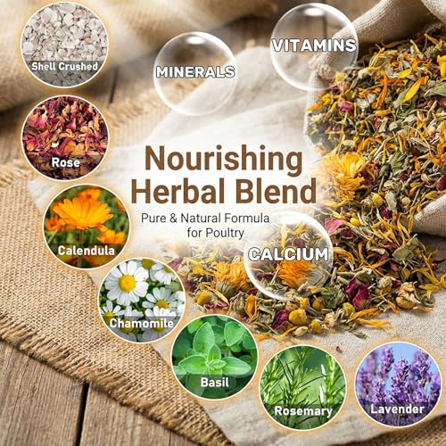 MAQIHAN 15oz Chicken Nesting Herbs - Natural Dried Poultry Herbs for Coop | Nesting Herbs for Chicken Coop Accessories, Coop Refresher, Bedding Decor, Nesting Box, Laying Hens, Daily Chicken Supplies - size: 15 Ounce (Pack of 1)