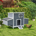 59" Chicken Coop for 2-6 Chickens, Wooden Chicken House with 2 Nesting Boxes, Outdoor Hen House Poultry House Pet Hutch Chicken Cage with Openable Roof & Ramp, 59''L*33.5''W*38.6''H