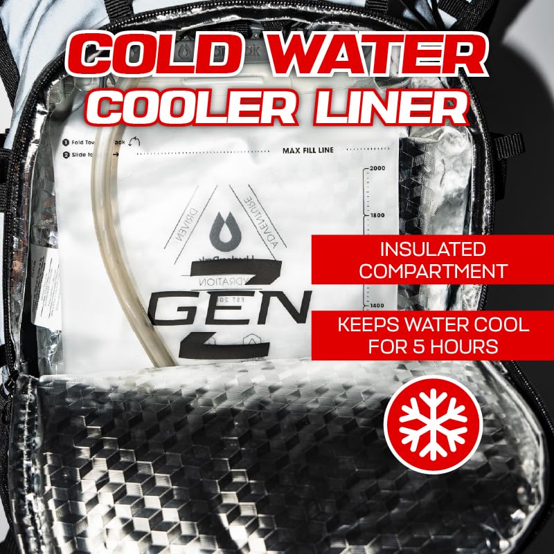 RAVERUNNER® Anti-Theft Hydration Backpack | Festival Approved Rave Backpack for Concert Goers, Leak-Free Festival Water Backpack for EDC, Rave Hydration Pack - color: Reflective