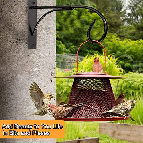 11in Wall Hook for Hanging Outdoor Lights,Sturdy Plant Bracket for Patio | Rustproof Metal, Holds 40lbs, Strong Hanger for Patio Lights, Lanterns, Plants, Bird Feeders, Porch, Deck, Garden