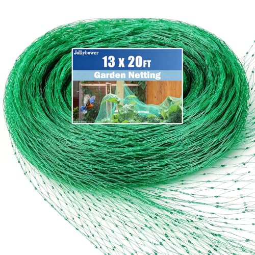 Jollybower Bird Netting for Garden 13x20ft, Plastic Trellis Netting to Protect Vegetable Plants & Fruit Trees, Reusable Garden Net Against Birds, Deer, Squirrels. - size: 13x20FT