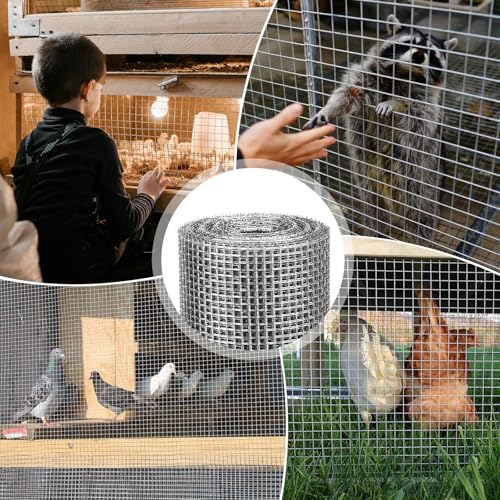 Hardware Cloth 16" x 20', 1/8" 27 Gauge Galvanized Wire Mesh Roll, Welded Metal Screen for Chicken Coops, Poultry Fencing, Animal Cages, Garden Barriers, DIY Craft Projects - size: 1/8" 27ga 16in x 20ft