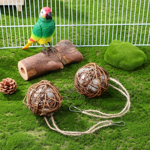 Yardwe 2PCS Bird Nesting Material Balls, Bird Nesting Material for Outdoor Hummingbird Houses, 3.14 Inch Unique Hanging Nest Balls Ideal for DIY Craft Lovers