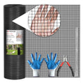 HOPERAN Black Hardware Cloth 1/2 Inch 48 x 100 Ft 19 Gauge Chicken Wire | Vinyl Coated, PVC Coated Welded Mesh Roll, for Garden Fencing Gopher Wire Rabbit Cage Poultry Netting - size: 1/2inch 48in×100ft
