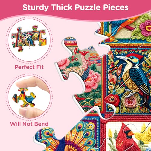 Puzzles for Adults 500 Pieces,Birds Jigsaw Puzzles 500 Pieces for Teens | Hummingbird Owl Jigsaw Puzzle for Adult Seniors Animal Puzzle for Men Women Challenging Game Birthday Party Gift Toy - color: Birds