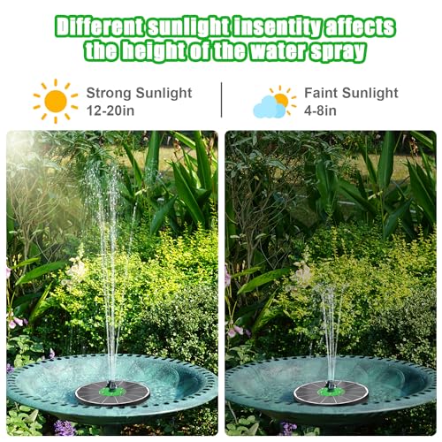 Yzert Glass Solar Fountain Floating 3.5W 2200mAh, Colorful LED, Bird Bath | Solar Water Fountain Pump Green Flower, 4 Fixers & 7 Nozzles for Garden, Outdoor, Pond, Pool