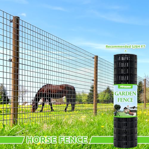 Black PVC Coated Welded Wire Fencing,2"x3" 16 Gauge,48inch H x 100ft L Garden Wire Fence Roll,2/3/4/5/6ft Tall x 50/100 ft Long Hardware Cloth Metal Mesh for Yard,Farm,Chicken,Dog,Vegetable Protection - color: Black, size: 2"x3" 48inx100ft