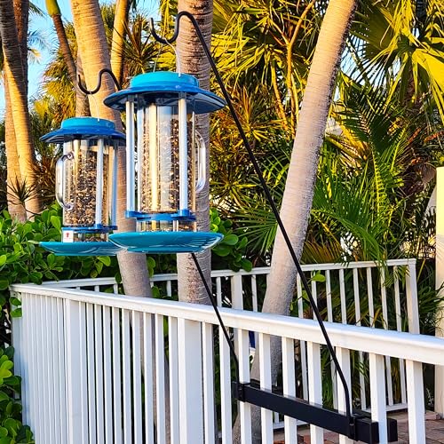 Long Hook Kits Ideal for Bird Feeders, Lighter Flower Baskets, Chimes, etc. for Vertical Spindled Deck Railings Only ((2) 34" on a 24" Mount) - size: (2) 34" on a 24" Mount