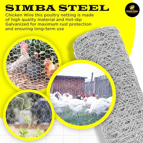 Chicken Wire 36 in x 100 FT x 2” Mesh x 20GA | Poultry Wire Netting | Hot Dipped Galvanised | Hexagonal Galvanized Mesh for Chicken Coop, Rabbit Cage, Fence Barrier PM36x100x2 - style: 36 in x 100 FT x 2 in