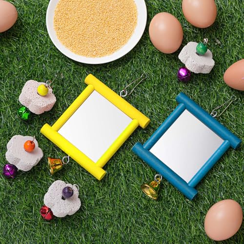 Sumind 2 Pieces Chicken Mirror Toys, Blue, Yellow, 3.94 x 3.94 Inches | Clip on Wide Brim Golf Visors, Adjustable Elastic Headband Sun Hat, Lightweight Sport Cap for Summer Outdoor Activities Women - color: Blue, Yellow, size: 3.94 x 3.94 Inches