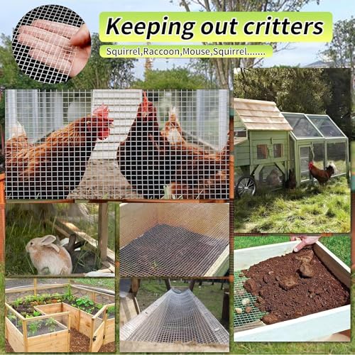 Hardware Cloth 20'' x 10' 1/4 in Galvanized Wire Mesh Roll (23 GA) Chicken Wire Fence Roll for Chicken Pen/coop Fences, Screen mesh, Rabbit/Snake... - size: 20In x 10Ft
