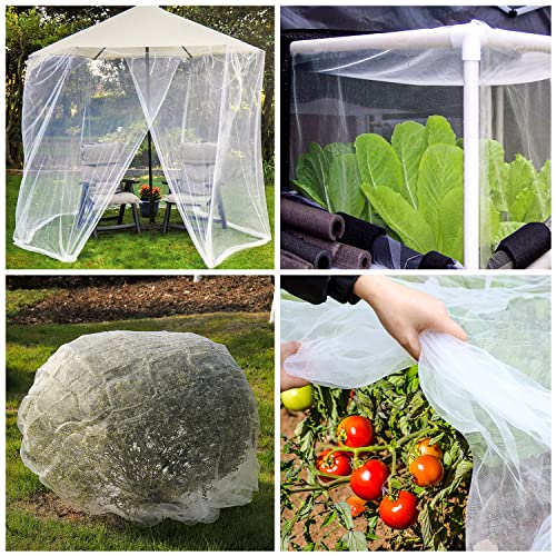 Garden Netting Kit - 10*50FT Ultra Fine Plant Netting Mesh Covers Row Net Protection For Tree Fruit Barrier Vegetable Fruits Flowers Shrubs Plant Covers (6 Pcs Garden Hoops & 18 Clips) - size: 10X50FT