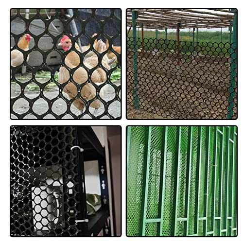 Upgraded 15.7IN x 33FT ABS Plastic Chicken Wire Fence Mesh, Poultry Fencing, Hexagonal Fencing Wire for Gardening, Construction Barrier Netting, Chicken Wire Frame Crafts, Floral Netting - color: Black